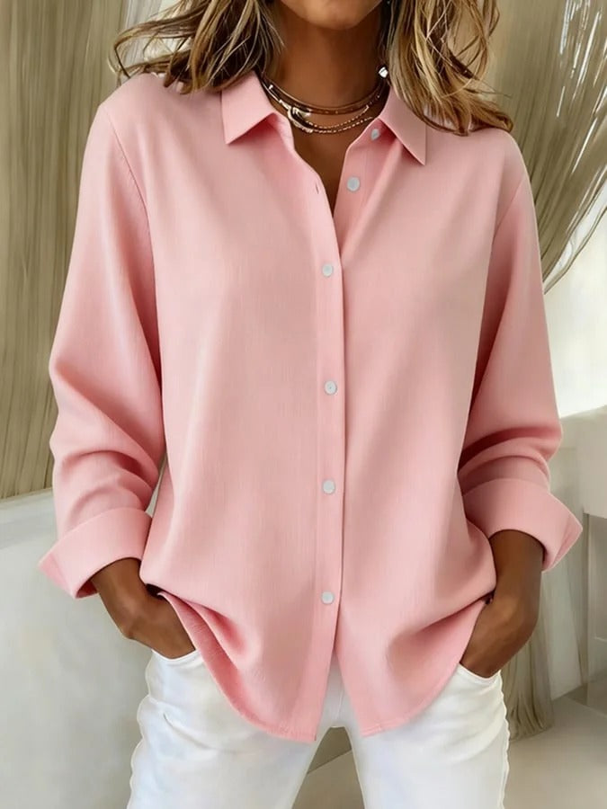 Aurelie - Elegant Pink Button-Up Blouse