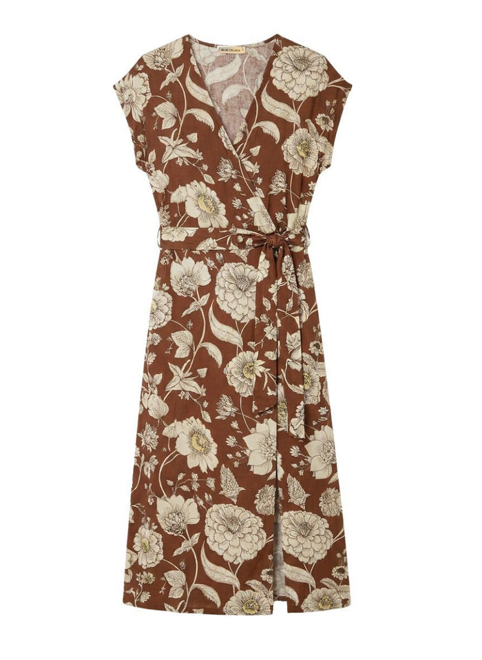 Dresses Blue Cicada Ava Dress Flowers O/S / Flowers Apoella
