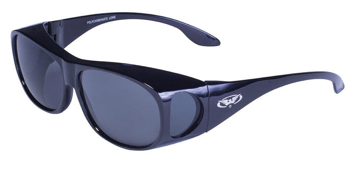 Avant-Gard 2 Over Glasses Gloss Frame Smoke Lens: Features:

Shatterproof Polycarbonate Lenses
UV400 Filter for Maximum UV Pr