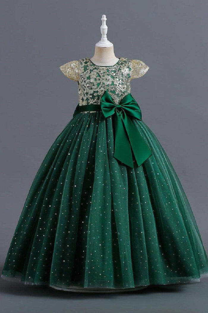 Ball Gown Floor Length Tulle Lace Flower Girl Dress 684775818852 - COCOMELODY