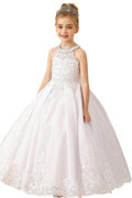Ball Gown Floor Length Tulle Lace Flower Girl Dress CF0275 - COCOMELODY