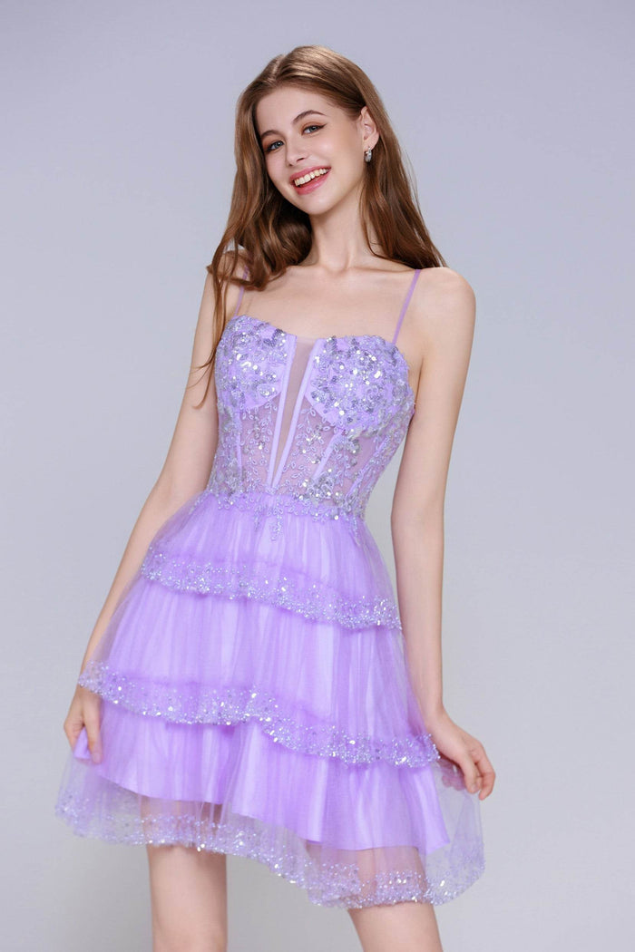 Ball Gown Mini Tulle Homecoming Dress CS0999 - COCOMELODY