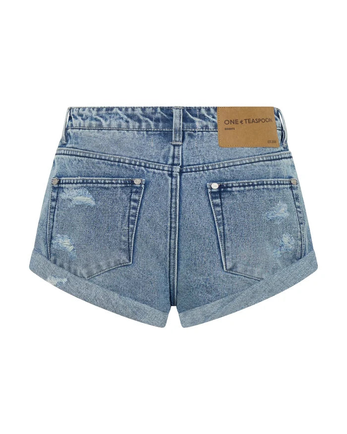 Shorts One Teaspoon Bandits Low Waist Mid Length Denim Shorts Salty Dog Apoella