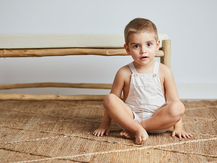 Beige Stripes Romper