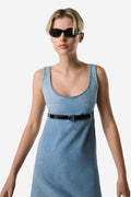 Belted Denim Mini Dress