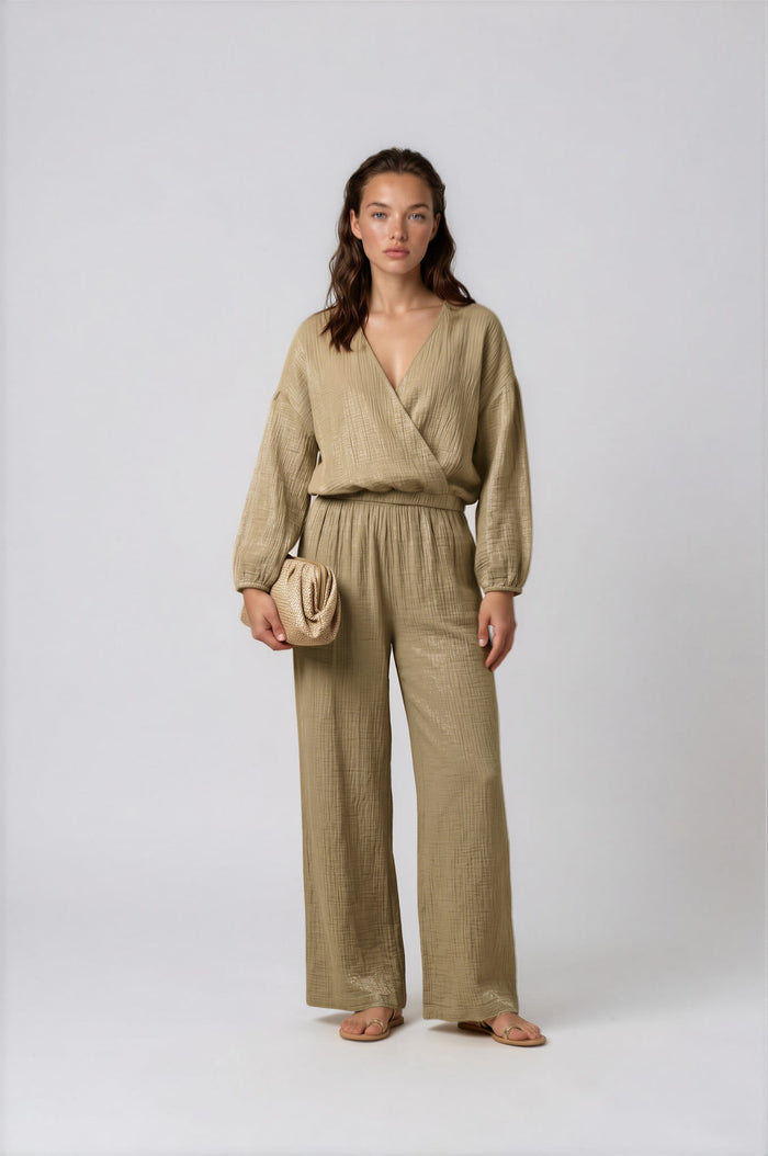 Pants APLA Beta Shiny Pants Beige Apoella