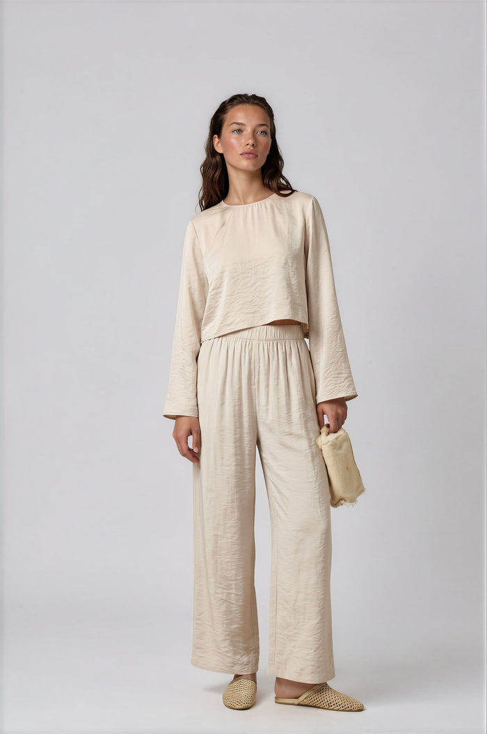 Pants APLA Beta Wrinkle Pants Ecru Apoella