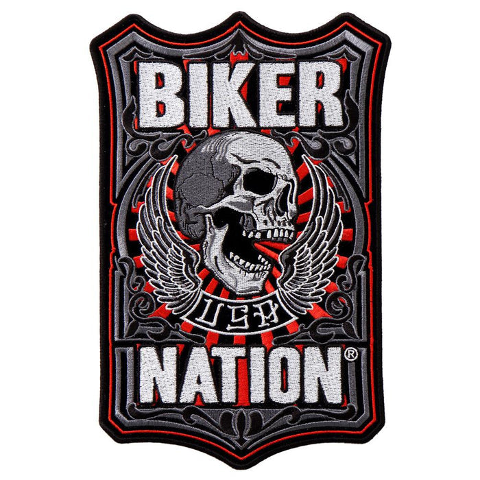 Biker Nation Patch: Description
All patches feature a heat- sealed backing