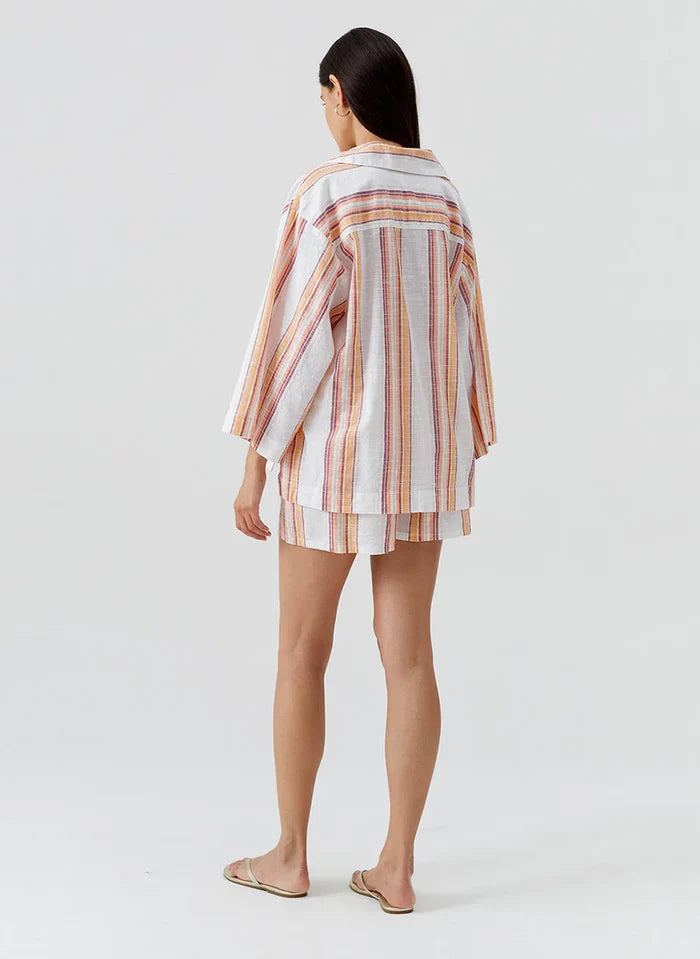 Shirts Melissa Odabash Billi Crop Shirt Sunset Stripe Apoella