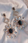 Black Jewel Earrings Crystal Exaggerated Earrings 634521961713 - COCOMELODY