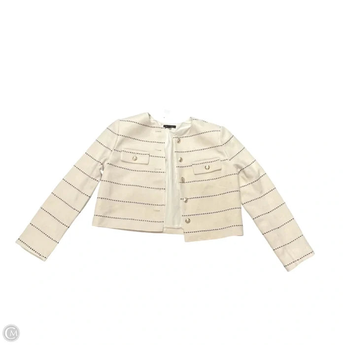 Blazer By Ann Taylor In Blue & Cream, Size: M