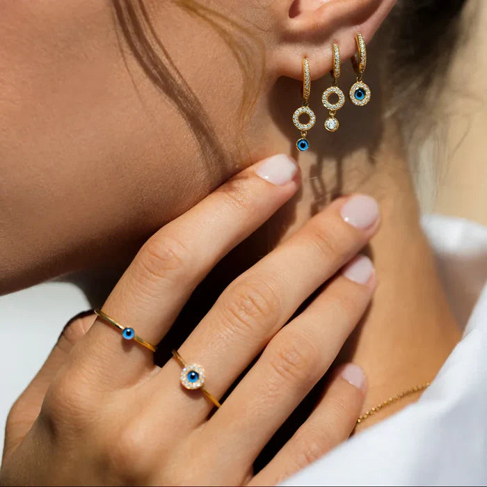 Rings Ileana Makri Blue Eye Ring Gold Plated O/S Apoella