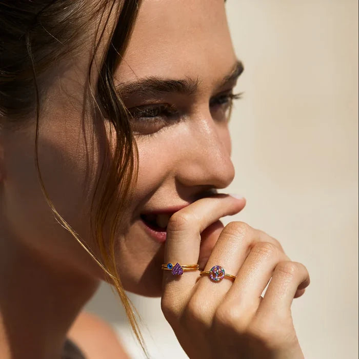 Rings Ileana Makri Blue Eye Ring Gold Plated O/S Apoella
