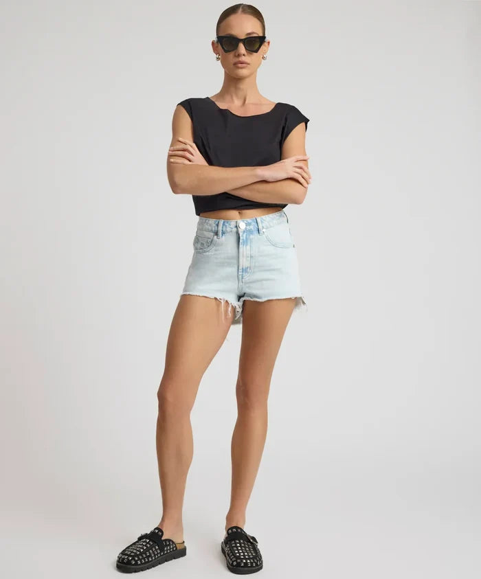 Shorts One Teaspoon Bonitas High Waist Denim Shorts Beach Blue Apoella