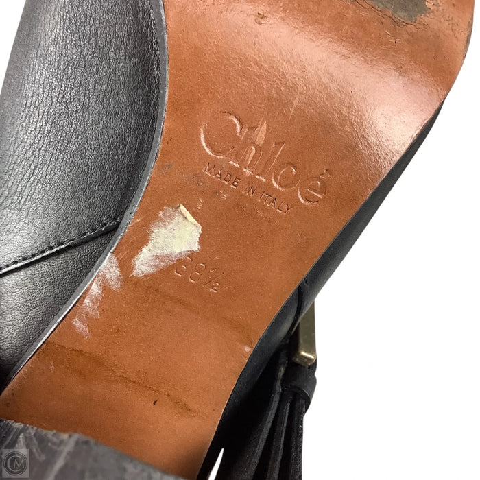 Boots Luxury Designer By Chloe In Black, Size: 38.5