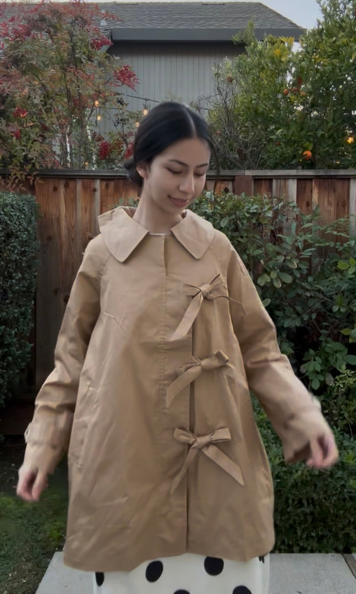 Briar Khaki Bow Coat