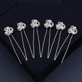 Bridal accessories Alloy flower rhinestone hairpin tray hair pin 641312692617 - COCOMELODY