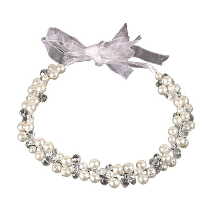 Bridal headwear for girls Pearl headband Headband with yarn band 583256976866 - COCOMELODY