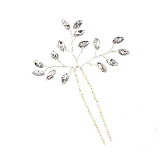 Bridal headwear Handmade Crystal accessories Wedding Hairpin set of 2 613673904361 - COCOMELODY