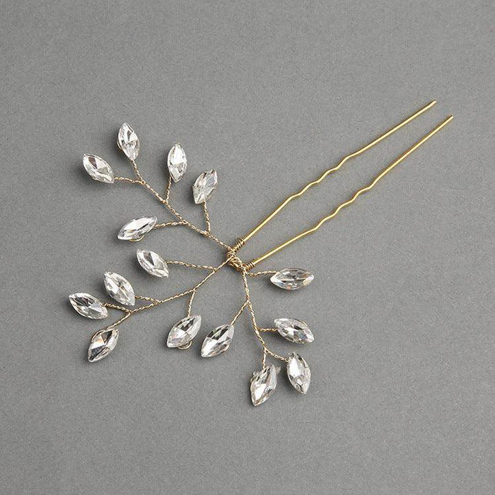 Bridal headwear Handmade Crystal accessories Wedding Hairpin set of 2 613673904361 - COCOMELODY