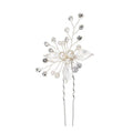 Bridal headwear Leaf hair pin Fashion wedding accessories Handmade pearl U-shaped hairpin set of 3 524682360029 - COCOMELODY