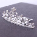 Bride's hair tiara Bride's little tiara with comb rhinestone pearl tiara 651428713487 - COCOMELODY