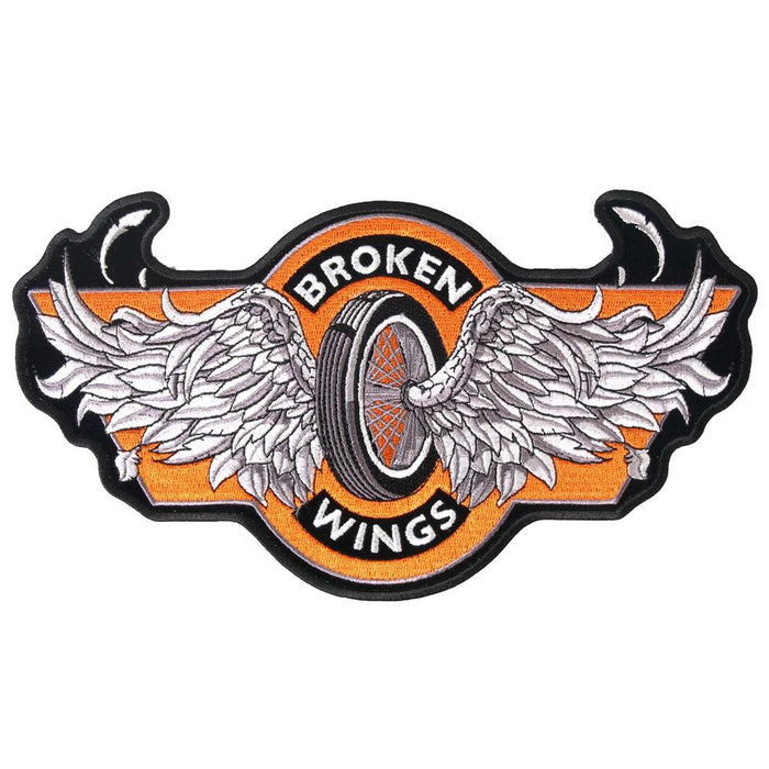 Broken Wings Patch Orange White and Black 4 Inch: Description
All patches feature a heat- sealed backing