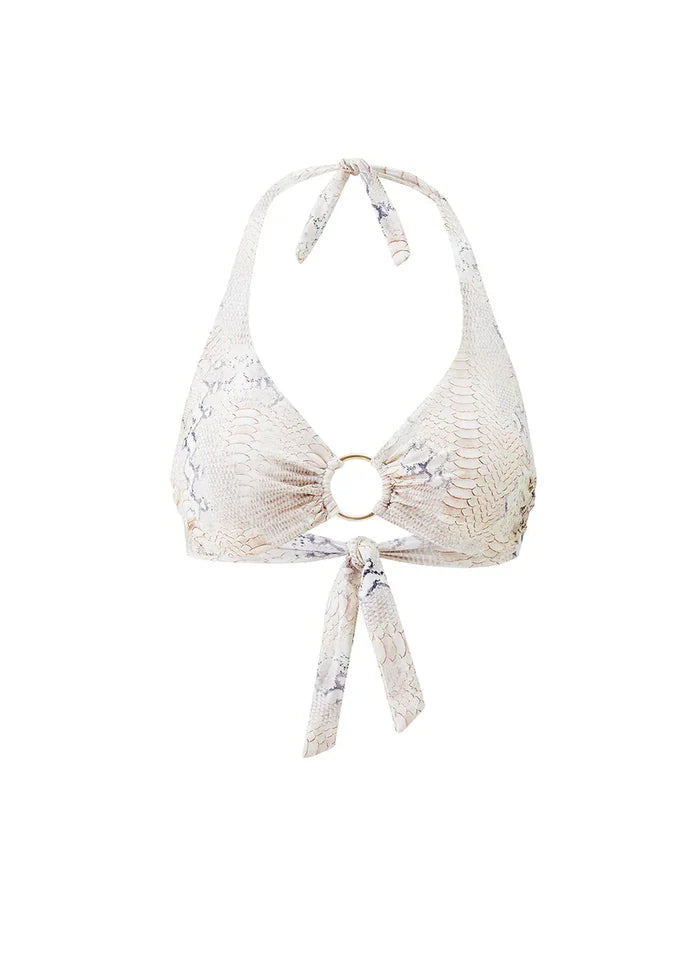 Swimwear Melissa Odabash Brussels Halter Hoop Bikini Top Lizard Apoella