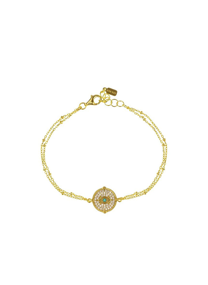 Bracelets ASTRA Byzantine Evil Eye Bracelet White Turquoise O/S Apoella
