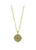 Necklaces ASTRA Byzantine Evil Eye Chain Necklace Turquoise Black O/S Apoella