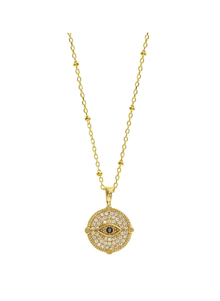 Necklaces ASTRA Byzantine Evil Eye Chain Necklace White Black O/S Apoella