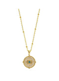 Necklaces ASTRA Byzantine Evil Eye Chain Necklace White Turquoise O/S Apoella