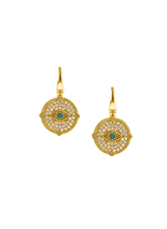 Earrings ASTRA Byzantine Evil Eye Earrings White Turquoise O/S Apoella