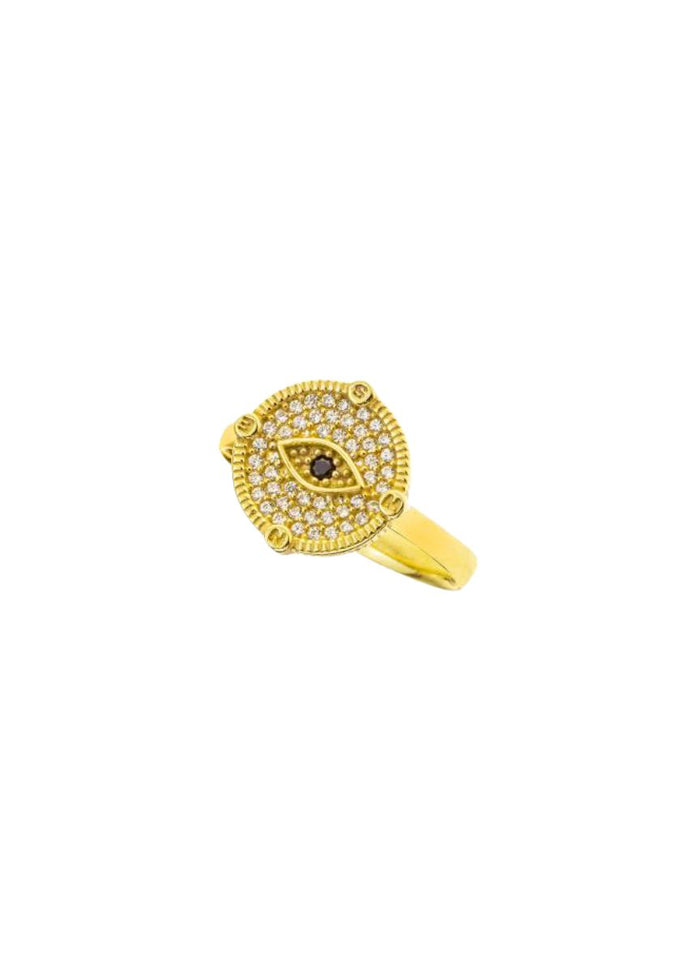 Rings ASTRA Byzantine Evil Eye Ring White Black O/S Apoella