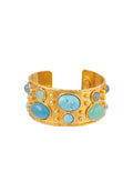 Bracelets Sylvia Toledano Byzantine Thin Cuff With Stones Bracelet Gold/Larimar O/S Apoella