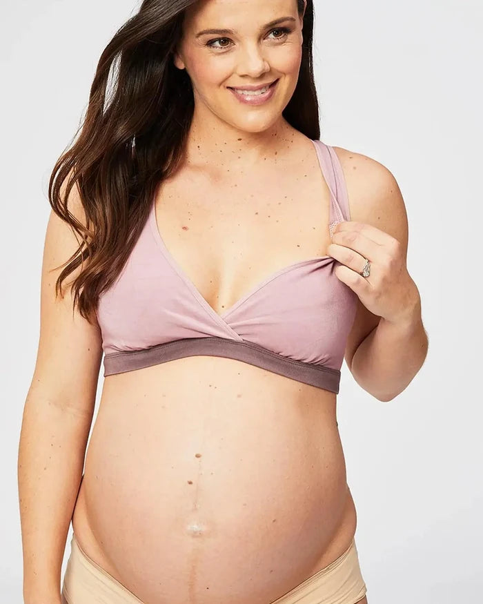 Cake Maternity Milk Bamboo Sleep and Nursing Bra Mauve - Donna Bruschi, IBCLC