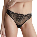 Calvin Klein Seductive Comfort Lotus Floral Thong Black