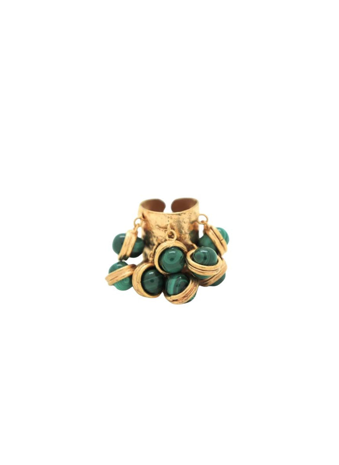 Rings Sylvia Toledano Candies Hanging Stones Ring Gold/Malachite O/S Apoella