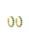 Earrings Sylvia Toledano Candies Hoops Earrings Gold Malachite/Green Onyx O/S Apoella