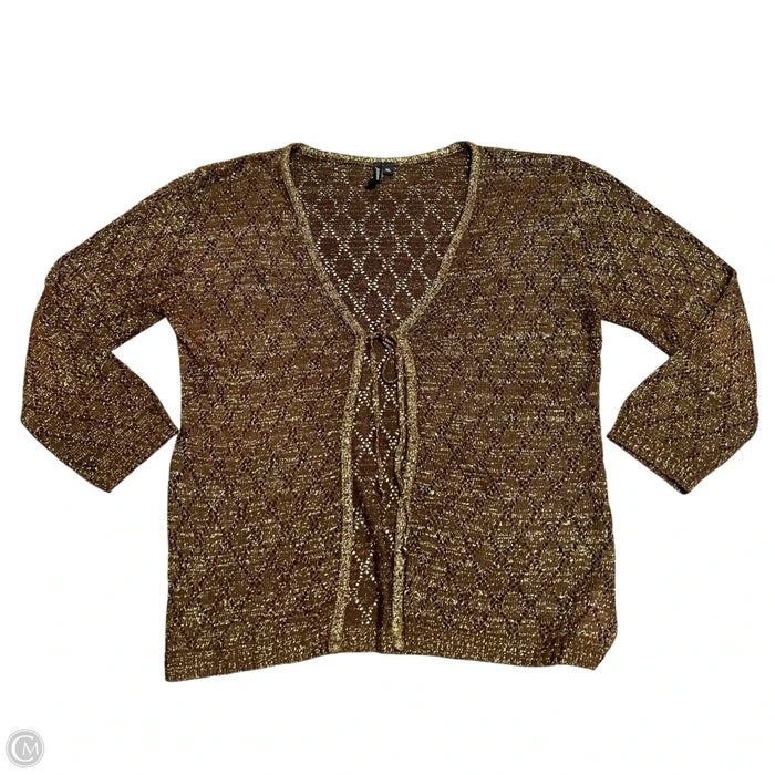 Cardigan By Jason Maxwell In Brown & Gold, Size: Xl