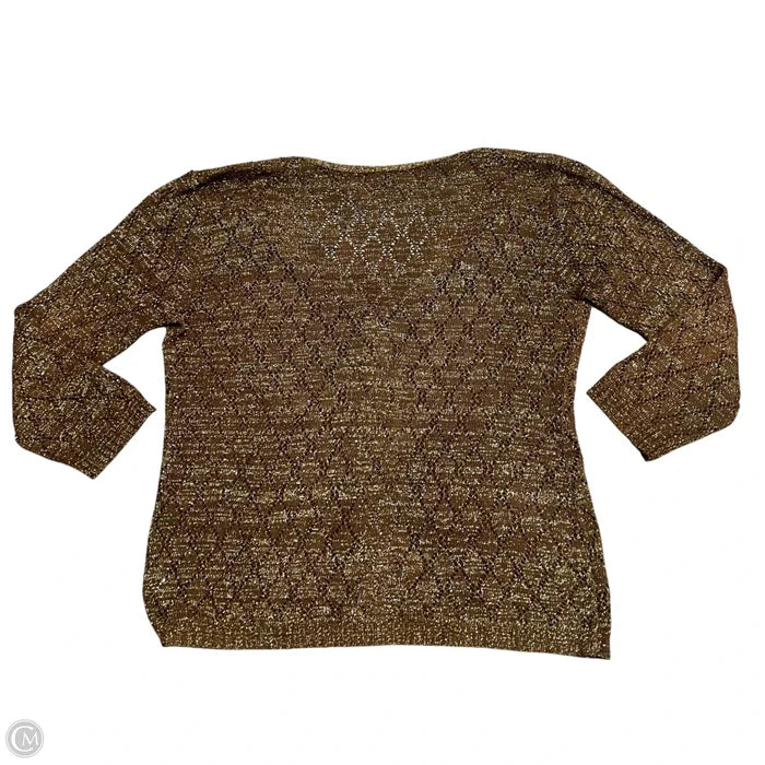 Cardigan By Jason Maxwell In Brown & Gold, Size: Xl
