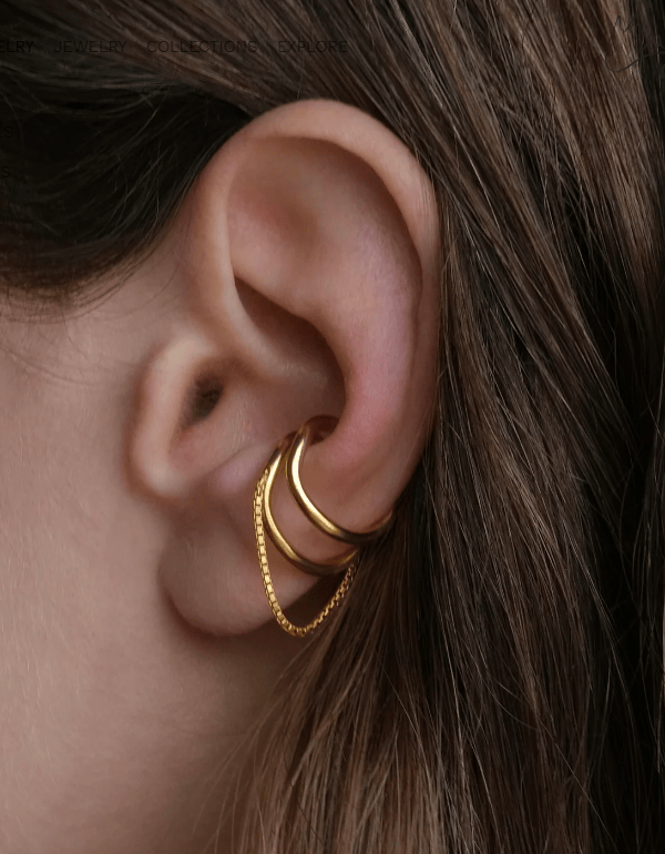Earrings Maggoosh Ceremonia Double Cuff Sterling Silver Gold Plated O/S Apoella