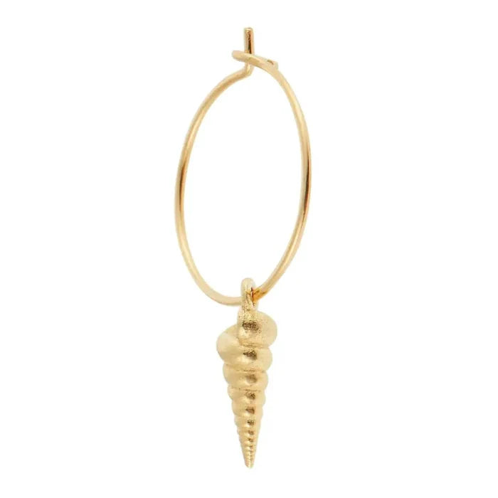 Earrings Ileana Makri Cerith Shell Mini Hoops Gold Plated O/S Apoella