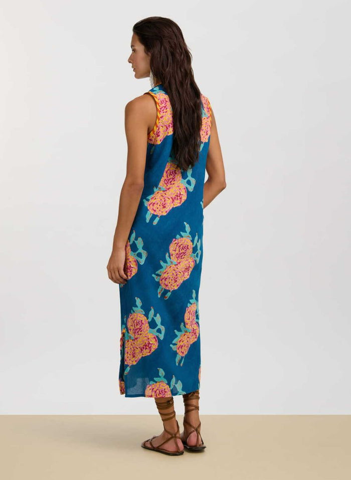 Dresses Lisa Corti Cheack Cotton Dress Dark Teal Apoella