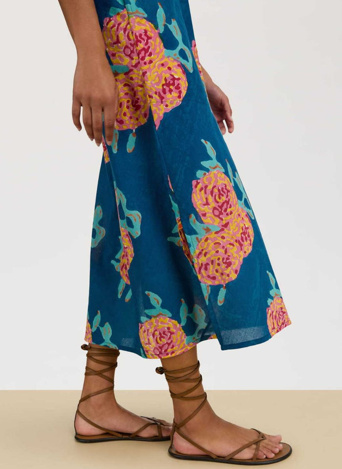 Dresses Lisa Corti Cheack Cotton Dress Dark Teal Apoella
