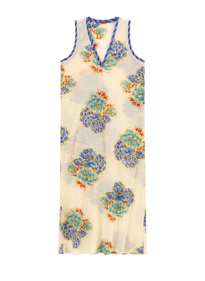 Dresses Lisa Corti Cheack Cotton Dress Ivory Plumbago Apoella