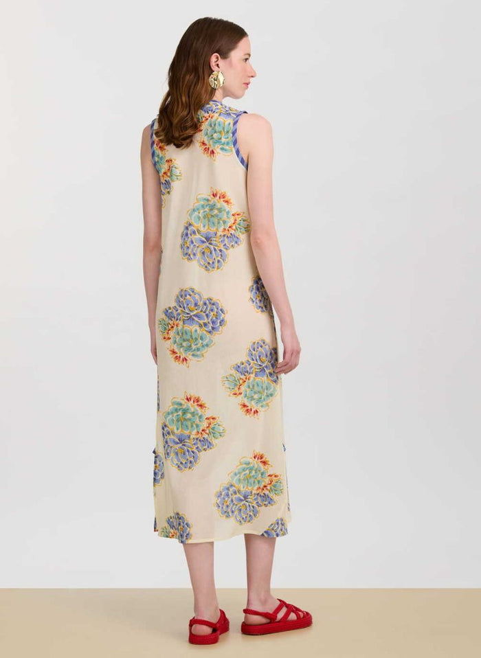 Dresses Lisa Corti Cheack Cotton Dress Ivory Plumbago Apoella