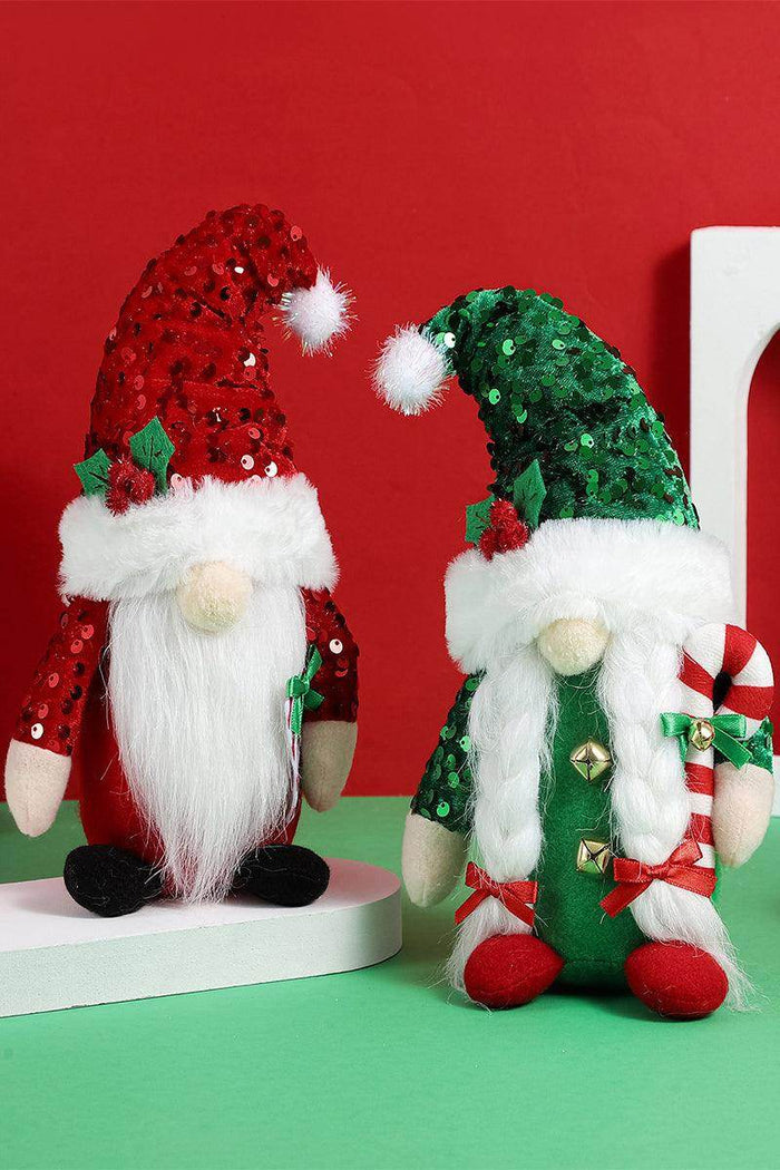 Christmas adornment adornment sequin hat faceless doll Rudolph doll 819050525129 - COCOMELODY
