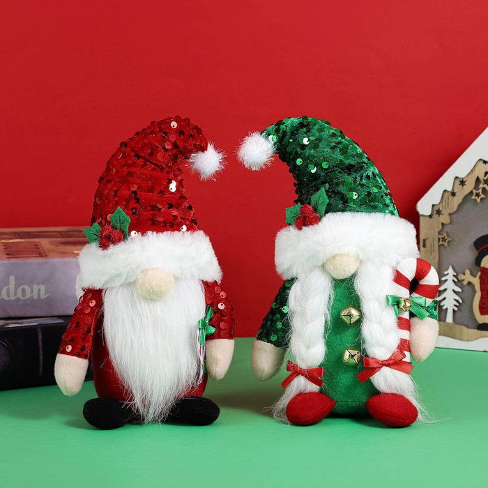 Christmas adornment adornment sequin hat faceless doll Rudolph doll 819050525129 - COCOMELODY