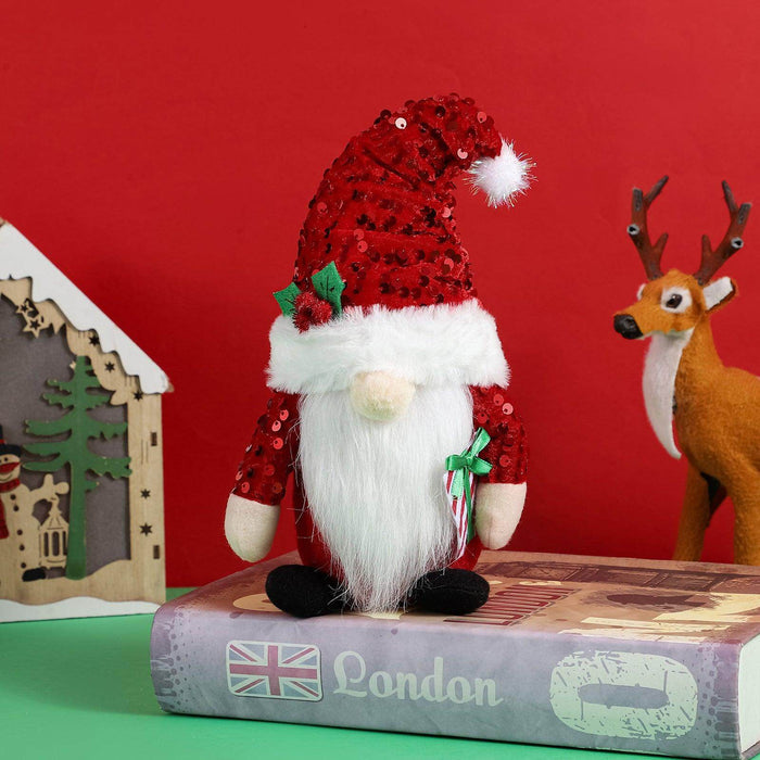 Christmas adornment adornment sequin hat faceless doll Rudolph doll 819050525129 - COCOMELODY